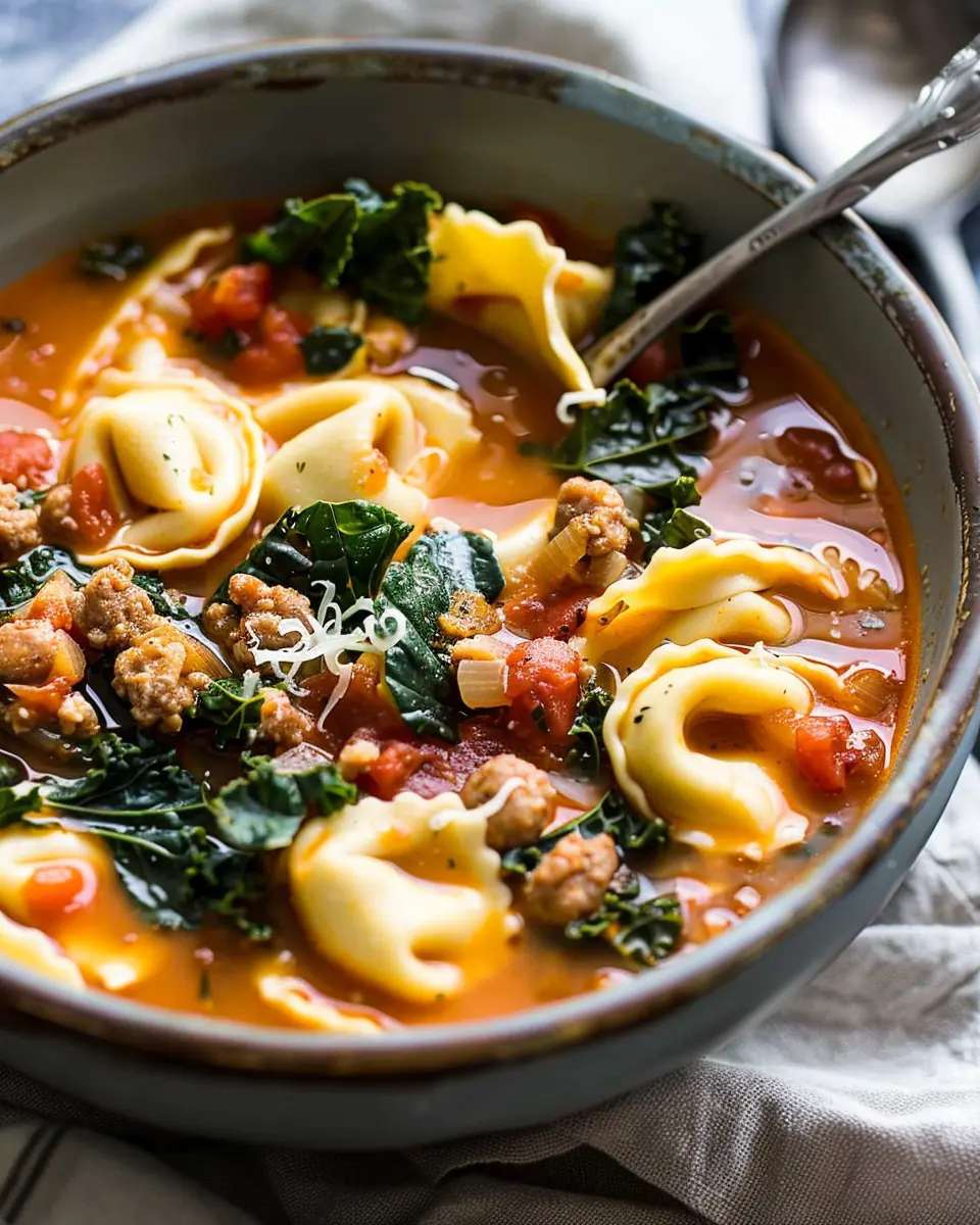 Tortellini Soup with Italian Sausage and Kale: The Best Cozy Meal