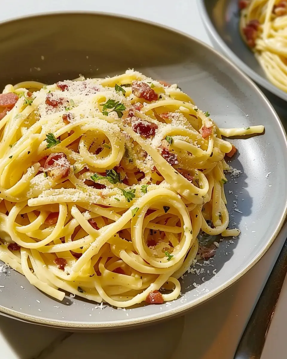 Pasta Carbonara: Indulgent Recipe with Turkey Bacon and Chicken Ham