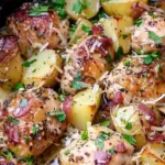 Garlic Parmesan Crockpot Chicken and Potatoes