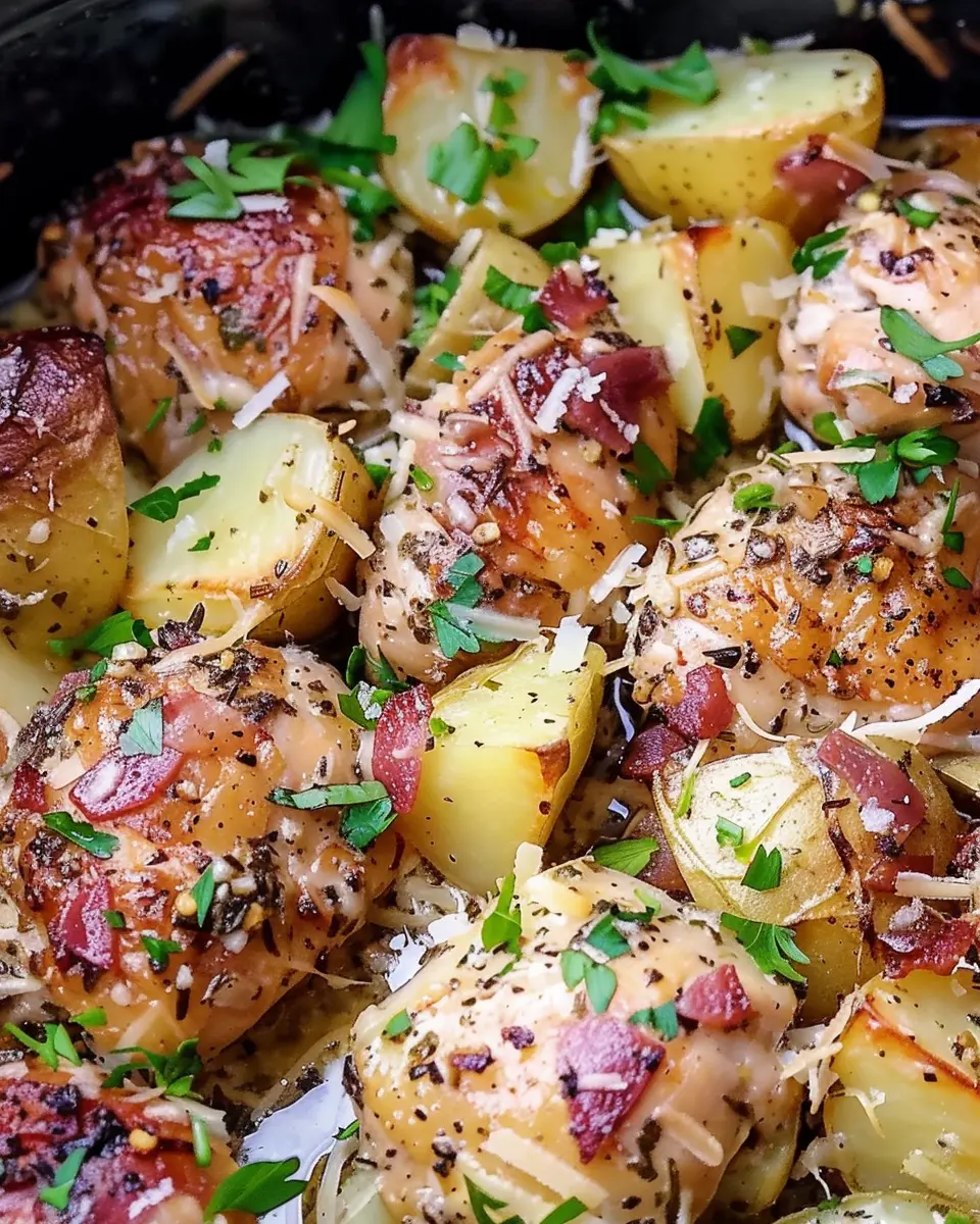Garlic Parmesan Crockpot Chicken and Potatoes: Easy Comfort Food