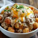 Tater Tot Breakfast Bowl with Sausage Gravy