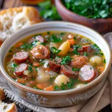 Sausage Soup: Easy Hearty Recipe with Turkey Bacon and Chicken Ham