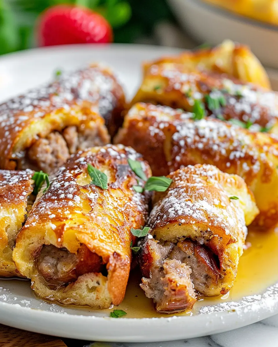 Sausage French Toast Roll-Ups: Easy Breakfast with Turkey Bacon