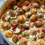 Creamy Garlic Mushrooms with Bacon