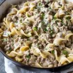 Creamy Ground Beef Stroganoff