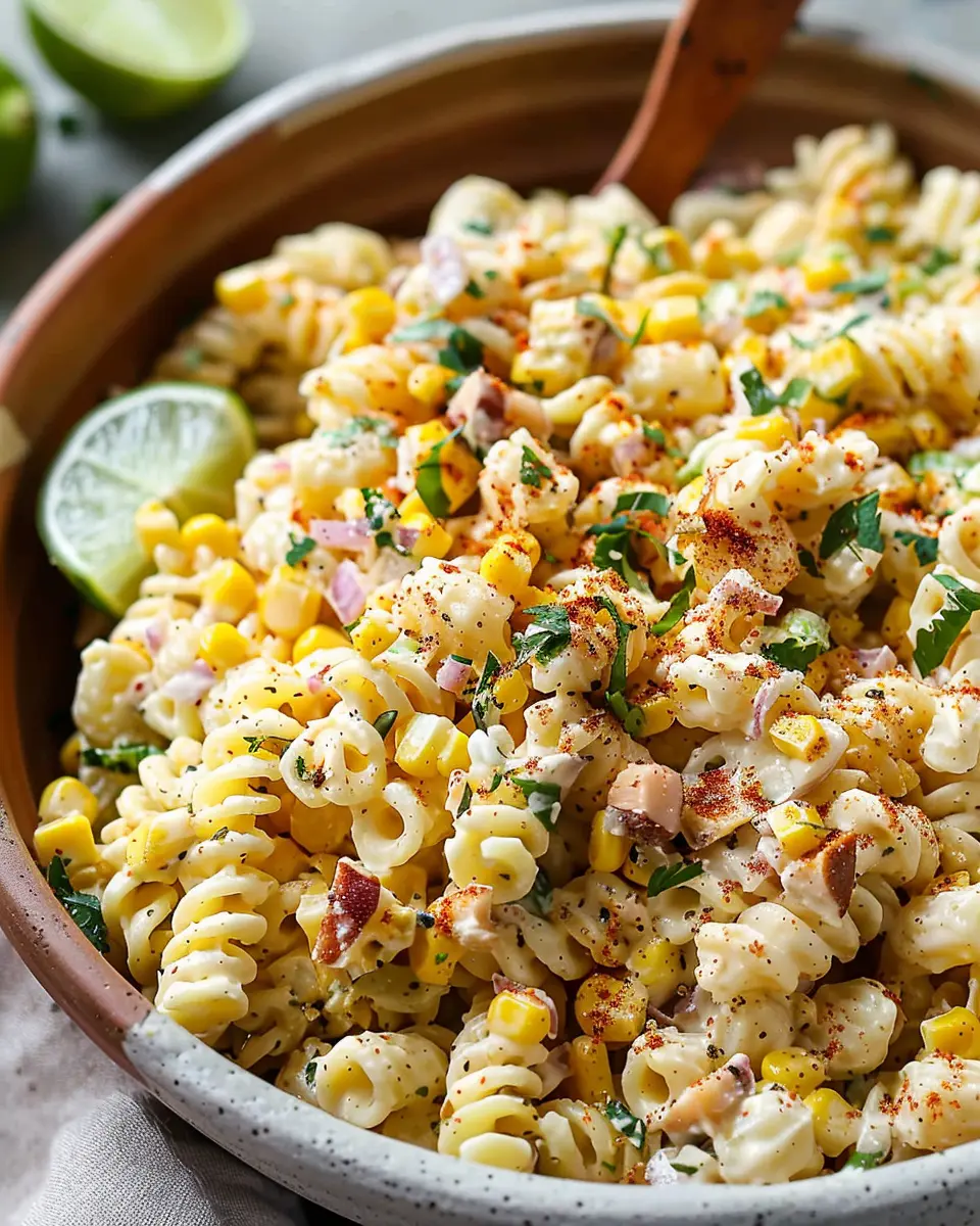 Creamy Street Corn Pasta Salad with Turkey Bacon: A Delightful Twist