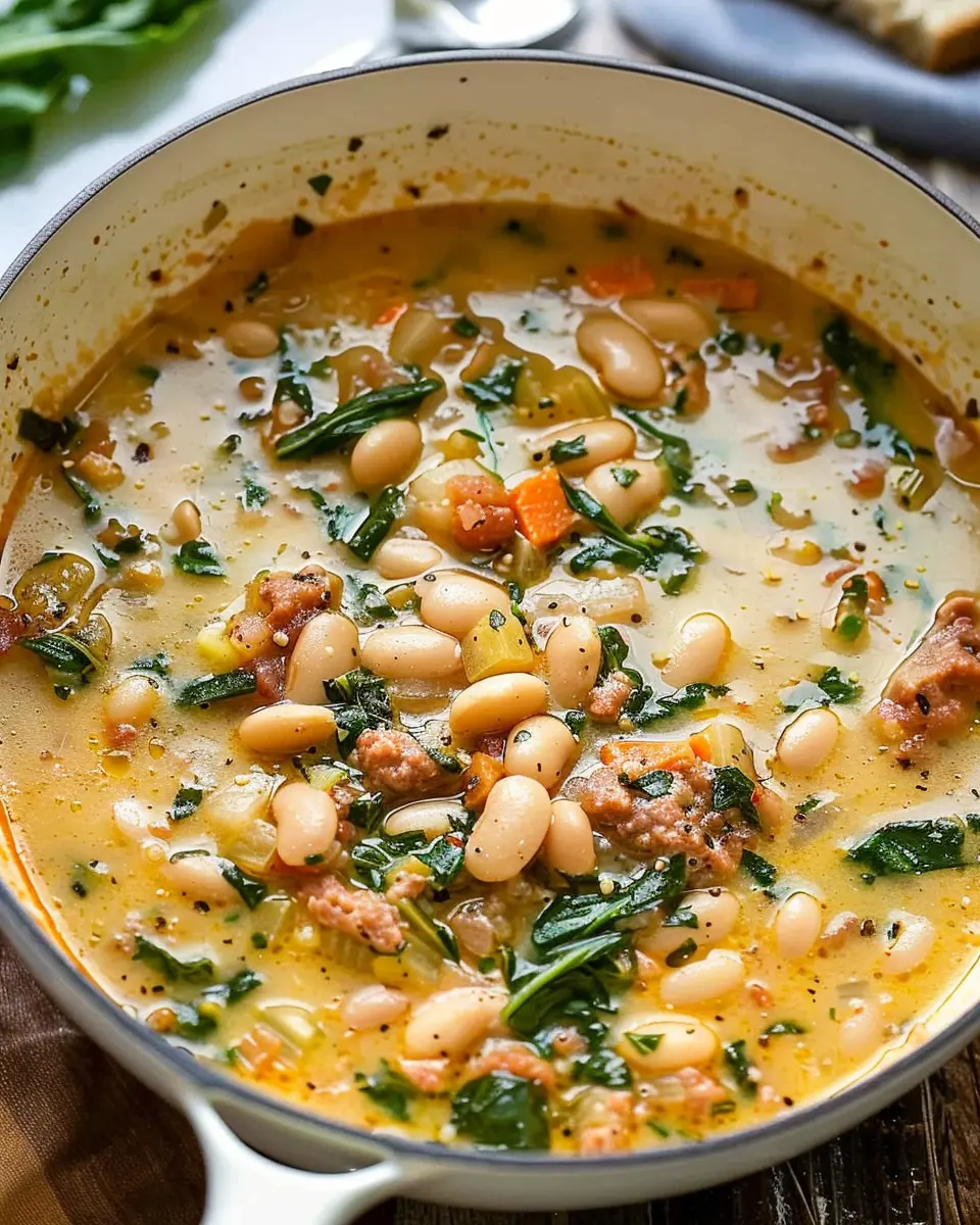 Tuscan White Bean Soup: Easy Comfort with Turkey Bacon and Chicken Ham