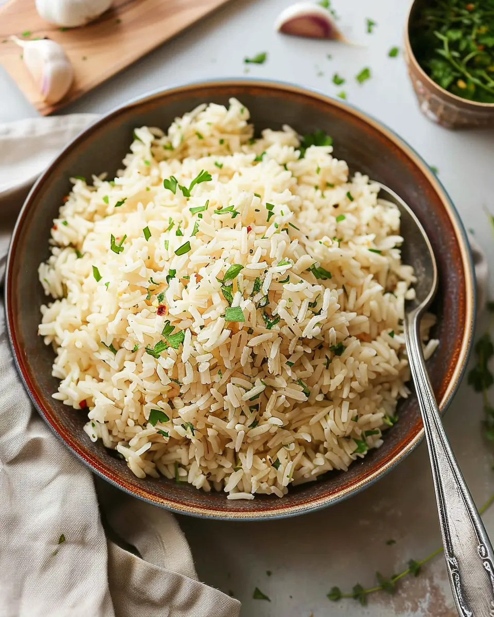 Garlic Parmesan Rice: Easy Comfort Food with Turkey Bacon Delight
