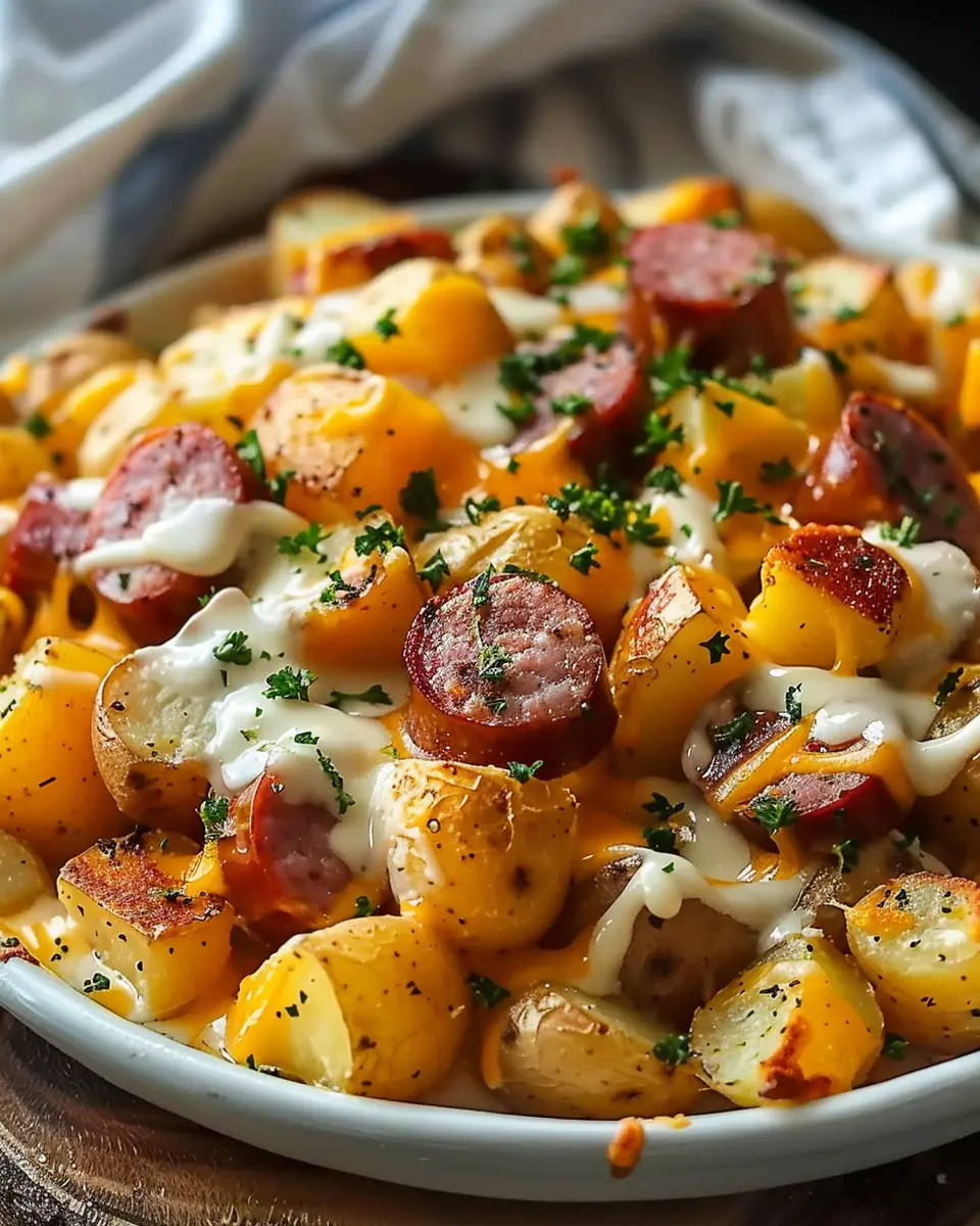 Cheesy Ranch Potatoes and Smoked Sausage: A Cozy Dinner Delight