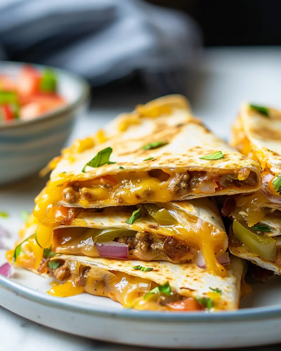 Smashburger Quesadillas: Juicy Turkey Bacon &amp; Chicken Ham Delight