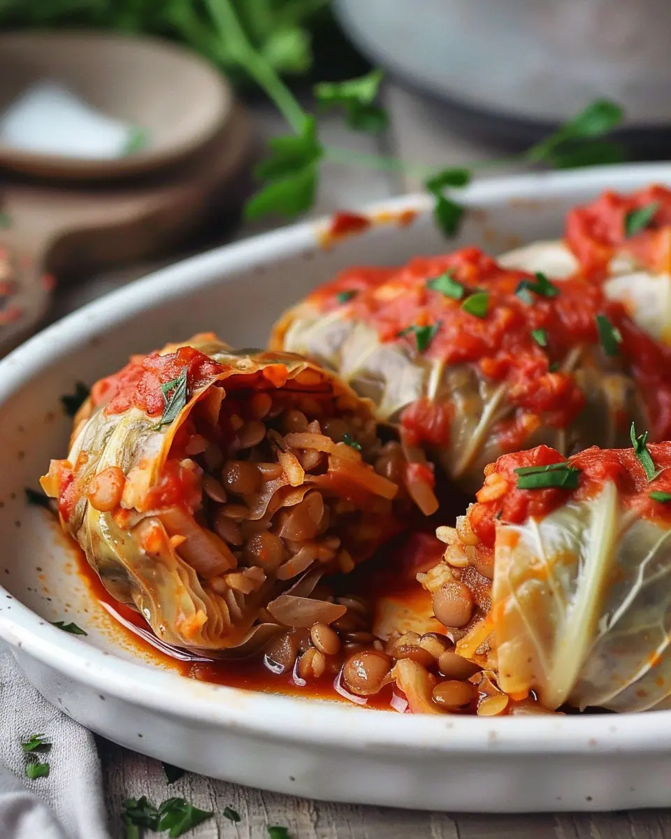 Lentil and Rice Stuffed Cabbage Rolls: A Healthy Comfort Dish