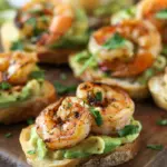 Garlic Shrimp Crostini with Avocado
