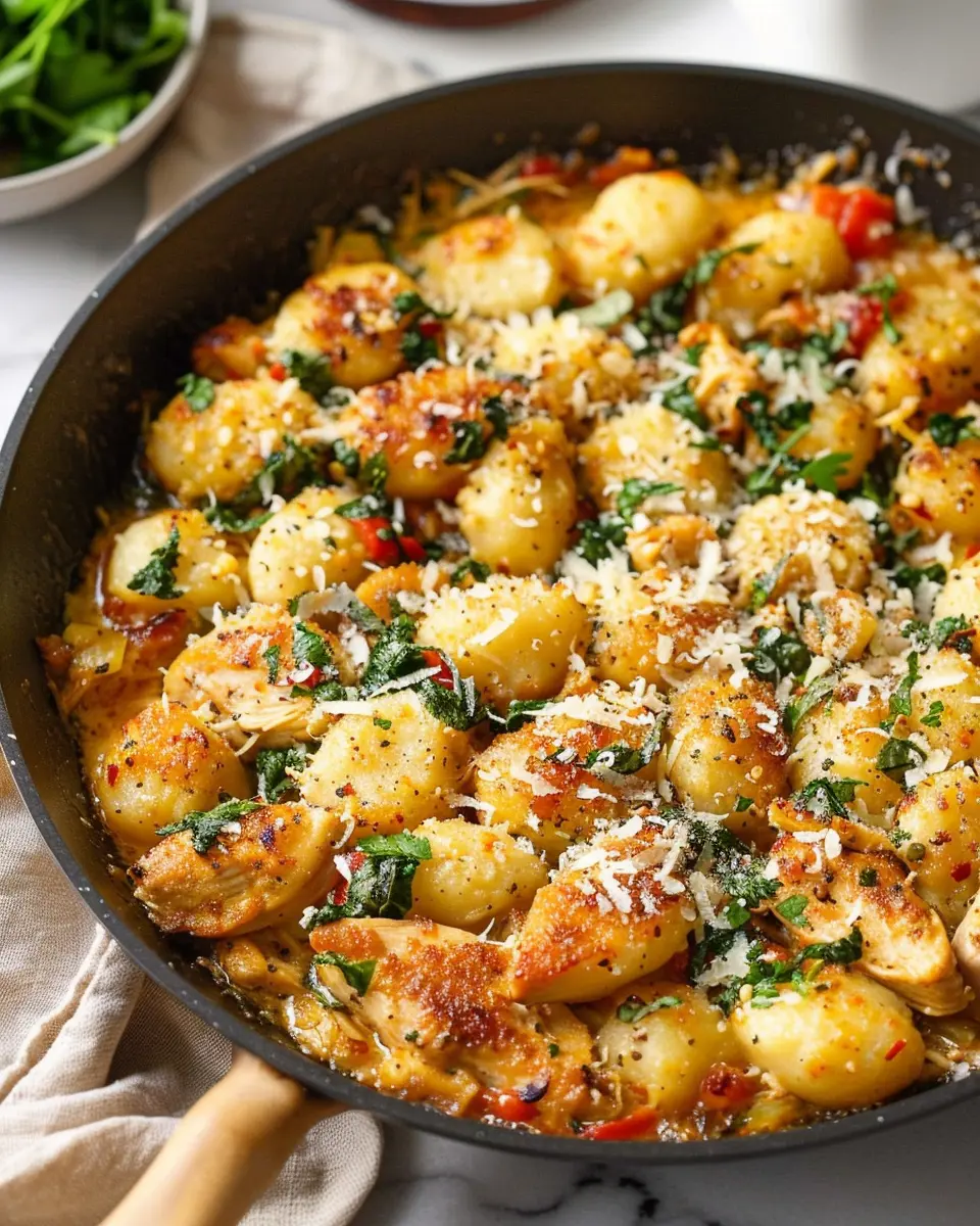 Garlic Chicken Gnocchi Skillet: A Juicy One-Pan Delight